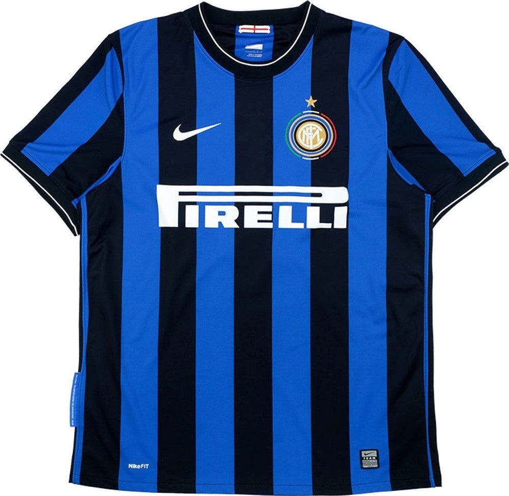 Camisa Inter de Milão I 2009/2010 Nike - Azul e Preta - Retrô