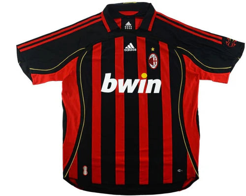 Camisa Milan I 2006/2007 Adidas Torcedor - Vermelha e Preto - Retrô