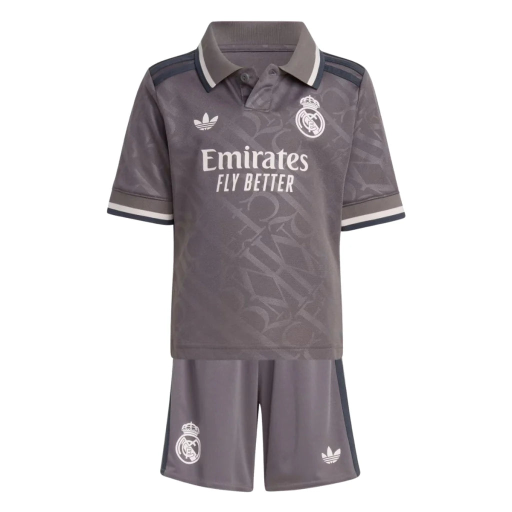 Kit Infantil Real Madrid III 24/25 – Cinza