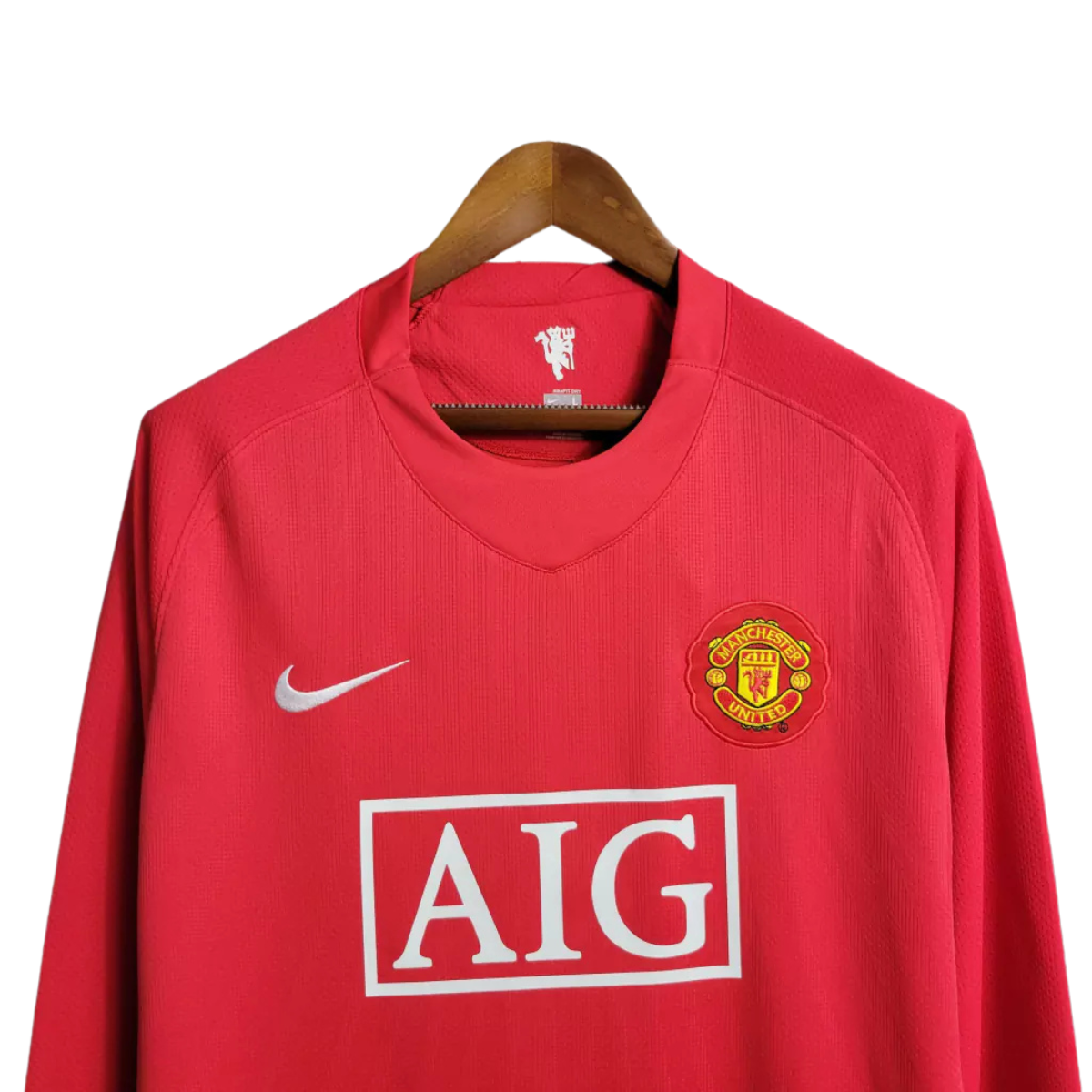 Camisa Manchester United I 2007/2008 Manga Longa - Retrô - Vermelha