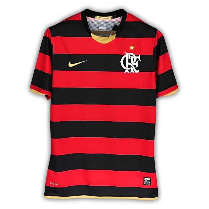 Camisa Flamengo I 2008/2009 Retrô - Vermelha e Preta