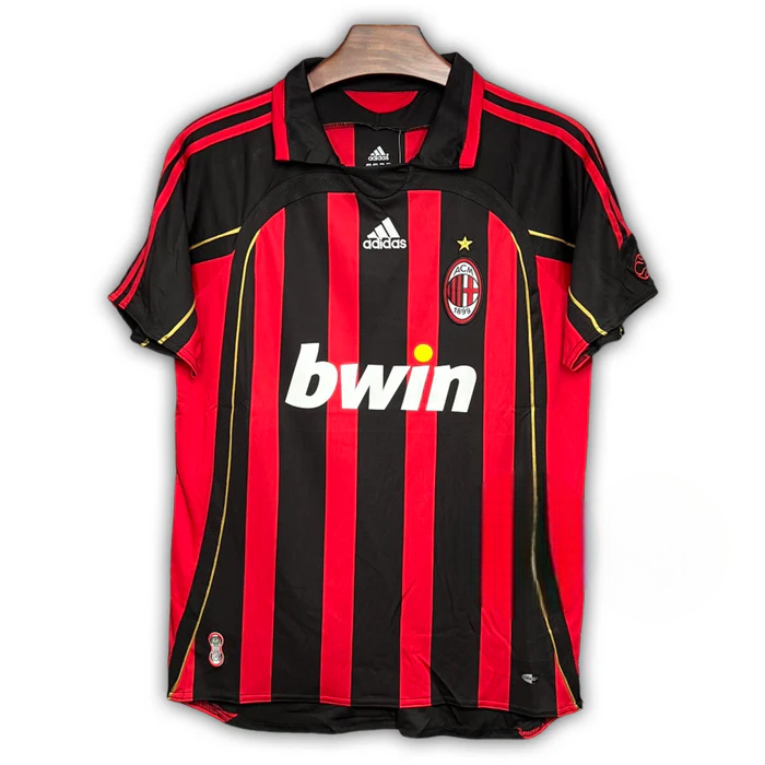 Camisa Milan I 2006/2007 Adidas Torcedor - Vermelha e Preto - Retrô
