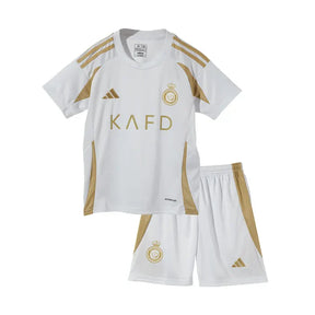 Kit Infantil Al-Nassr III 24/25 – Branco e Dourado