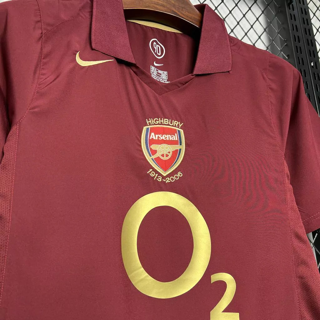 Camisa Arsenal I 2005/2006 - Nike - Vinho - Retrô