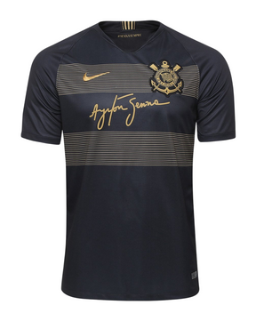 Camisa Corinthians Ayrton Senna 18/19 Retrô - Preta