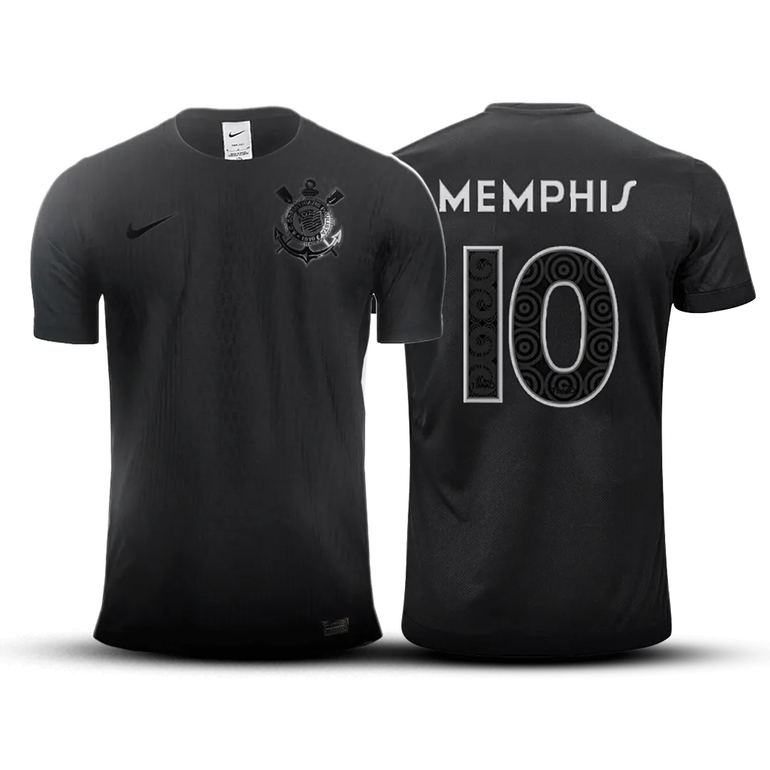 Camisa Corinthians II 24/25 - Jogador - Preta - MEMPHIS 10
