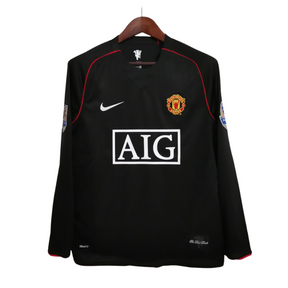 Camisa Manchester United II 2007/2008 Manga Longa - Retrô - Preta