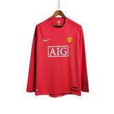 Camisa Manchester United I 2007/2008 Manga Longa - Retrô - Vermelha