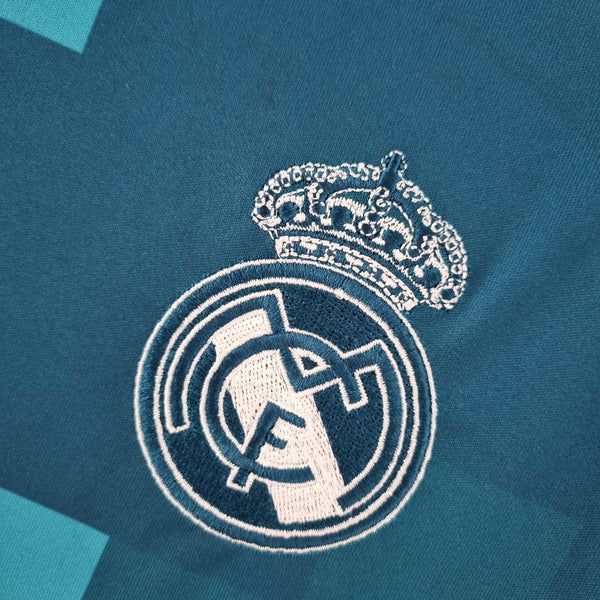 Camisa Real Madrid III 2017/2018 Manga Longa - Retrô - Azul
